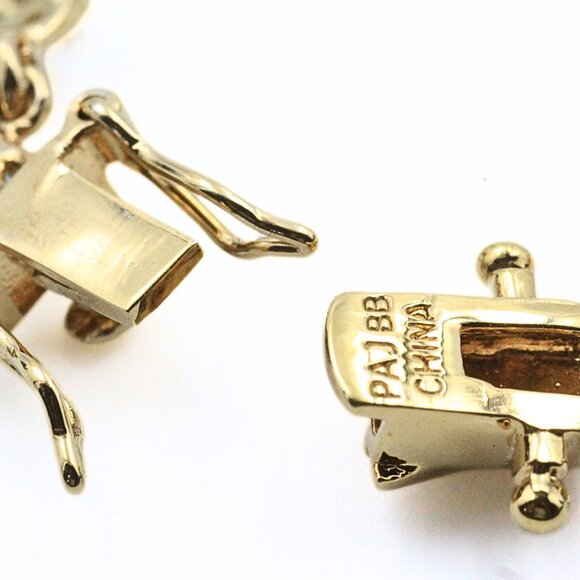 Exquisite PAJ China Diamond Accent 18K Gold Plated Sterling Silver Tennis Bracel - Picture 12 of 12